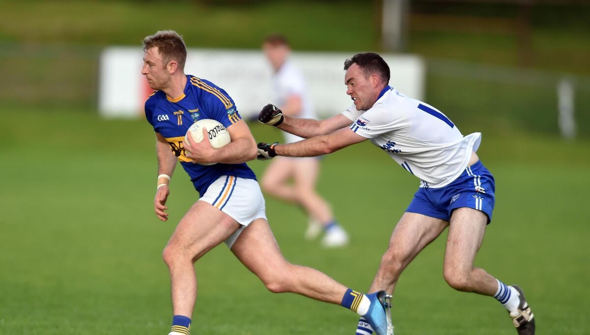 Kilshannig's Killian O'Hanlon under pressure from Kildorrery's Shane Fitzgerald in 2020. Picture: Eddie O'Hare