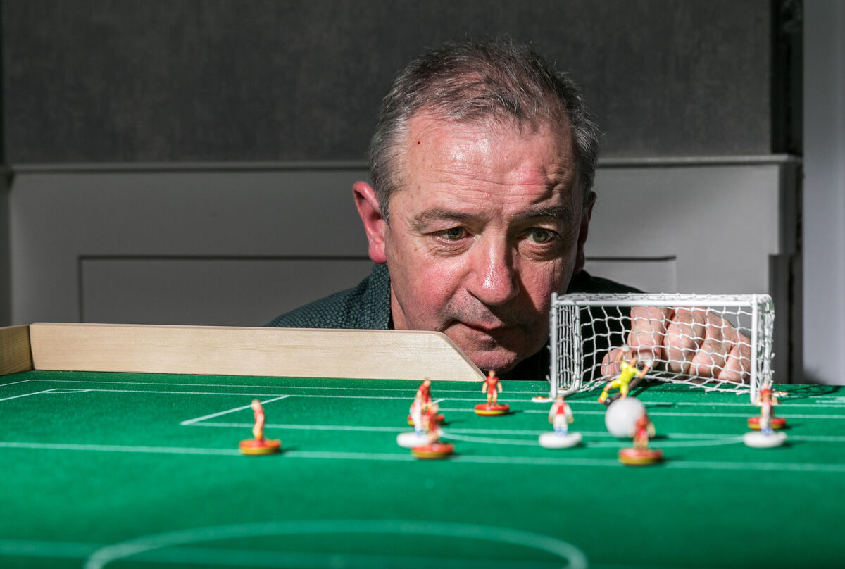 William Magnier playing Subbuteo at home in Shanakiel and in the process of setting up a club in Cork. Picture: David Creedon William Magnier playing Subbuteo at home in Shanakiel and in the process of setting up a club in Cork. Picture: David Creedon