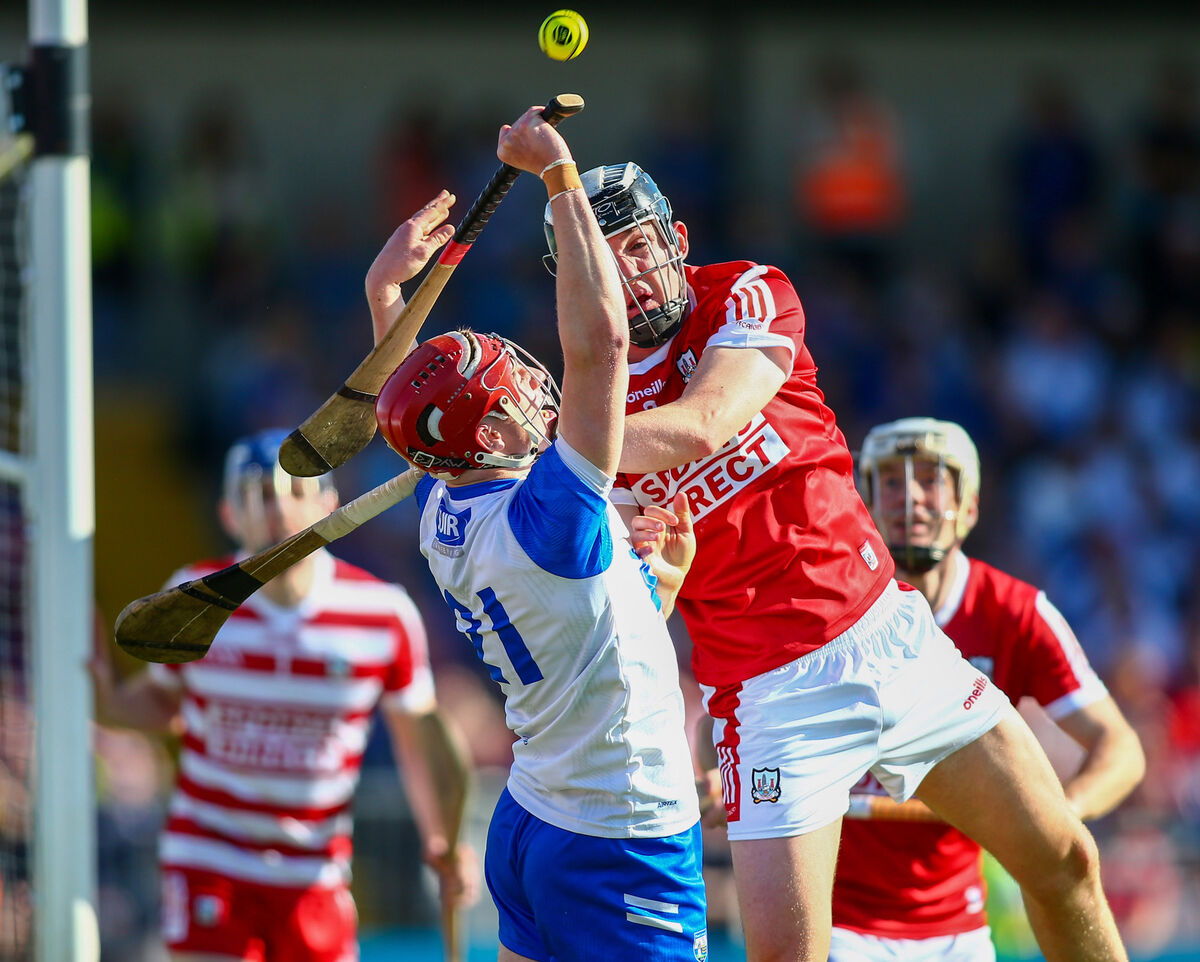 Waterford’s Patrick Fitzgerald and Cork’s Ger Mellerick. Picture: INPHO/Ken Sutton Waterford’s Patrick Fitzgerald and Cork’s Ger Mellerick. Picture: INPHO/Ken Sutton