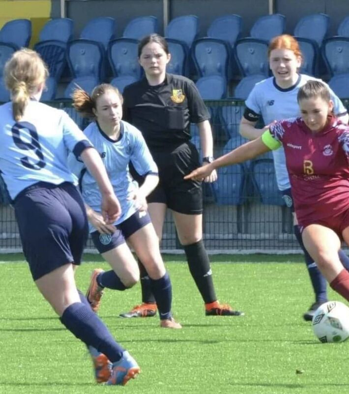 Referee Lucy O'Sullivan in action Referee Lucy O'Sullivan in action