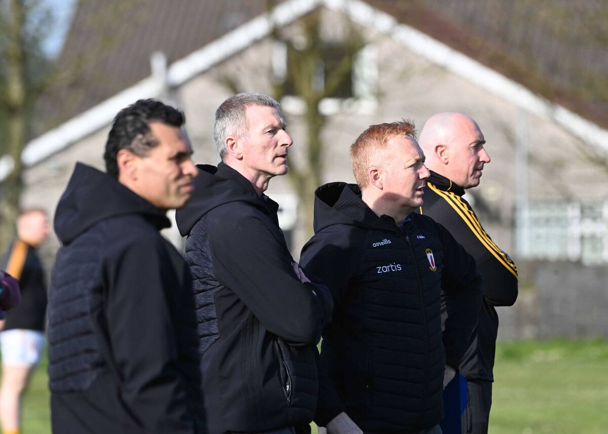 Na Piarsaigh management team on the sideline Seán Óg, James O'Connor, Mark Mullins and John Gardiner. Picture: Larry Cummins Na Piarsaigh management team on the sideline Seán Óg, James O'Connor, Mark Mullins and John Gardiner. Picture: Larry Cummins