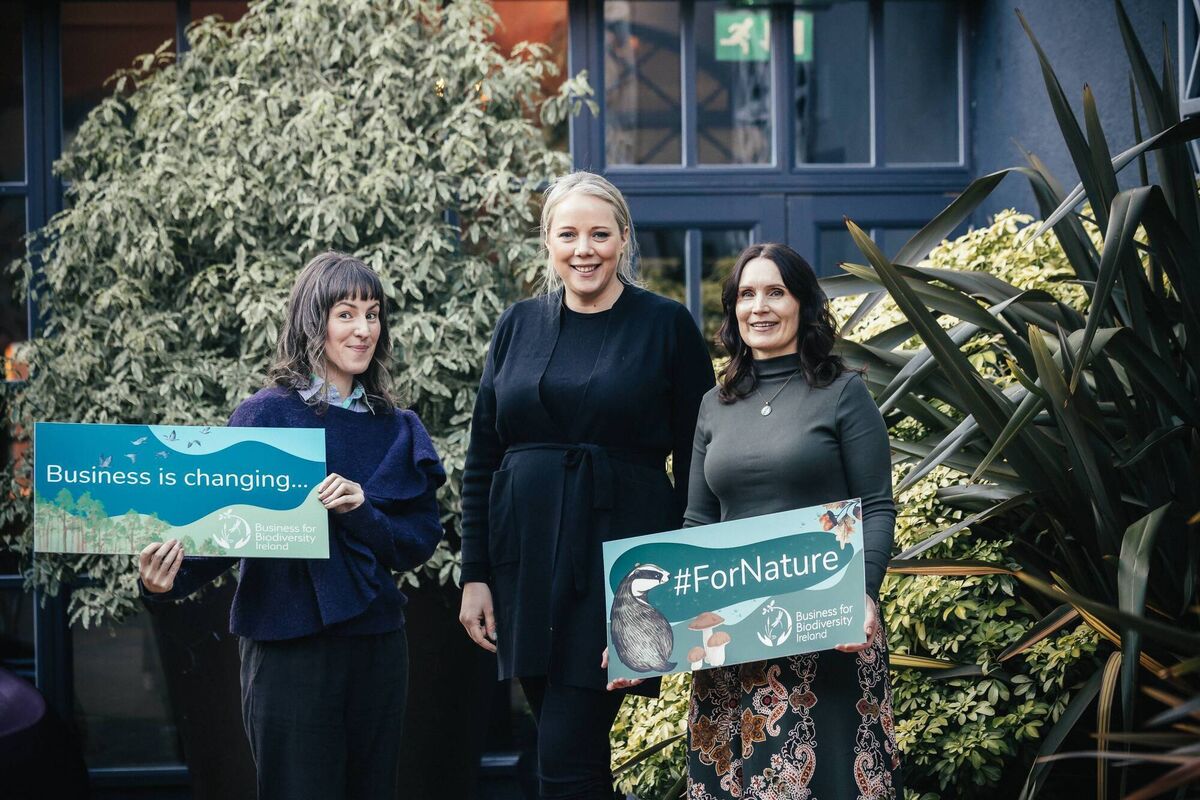 Lucy Gaffney (centre) Iseult Sheehy, Lucy Gaffney and Emer Ni Dhuill, from Business for Biodiversity Ireland. Lucy Gaffney (centre) Iseult Sheehy, Lucy Gaffney and Emer Ni Dhuill, from Business for Biodiversity Ireland.