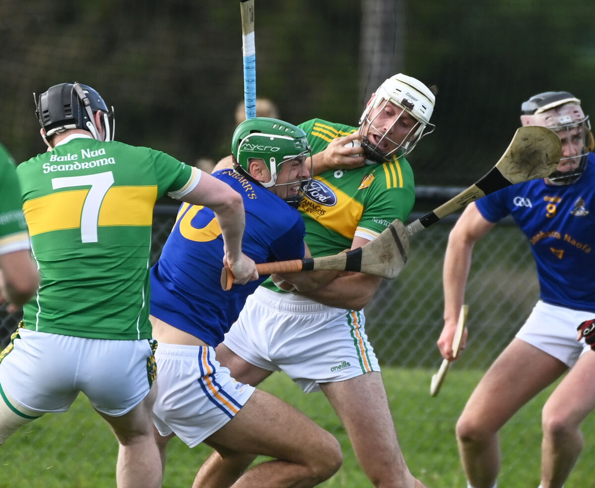 St Finbarr's Ben Cunningham tackled by Newtown's Tim O'Mahony last year. Picture: Eddie O'Hare