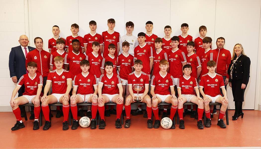 The Midleton CBS soccer squad that captured the U16 Cork Cup. The Midleton CBS soccer squad that captured the U16 Cork Cup.