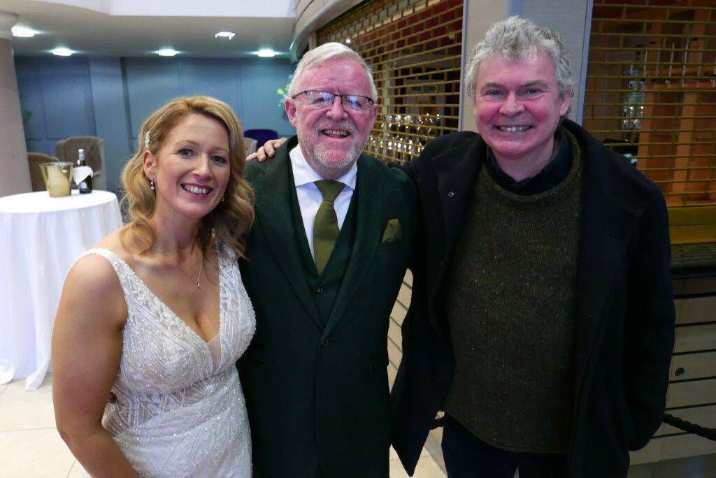 The happy couple with singer songwriter John Spillane, who performed at their ceremony. The happy couple with singer songwriter John Spillane, who performed at their ceremony.