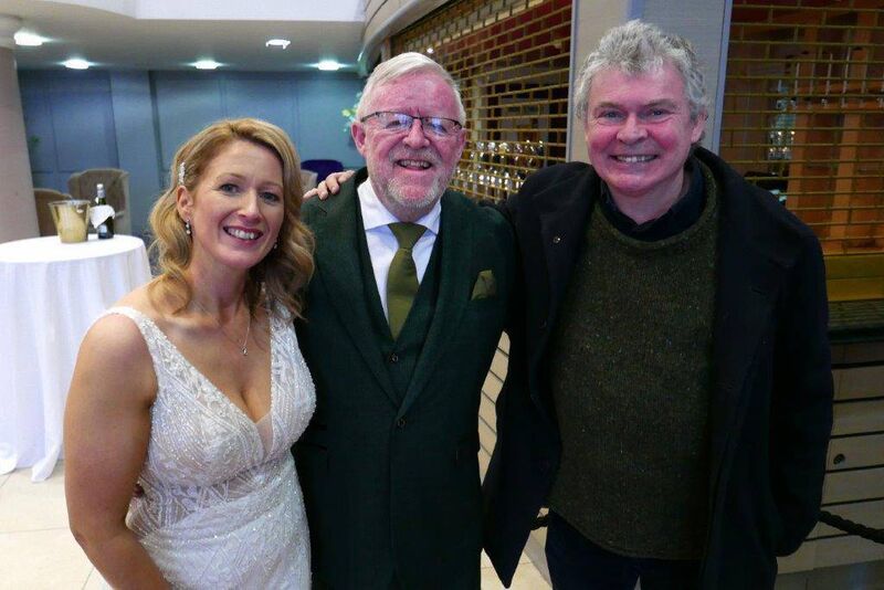 The happy couple with singer songwriter John Spillane, who performed at their ceremony. The happy couple with singer songwriter John Spillane, who performed at their ceremony.
