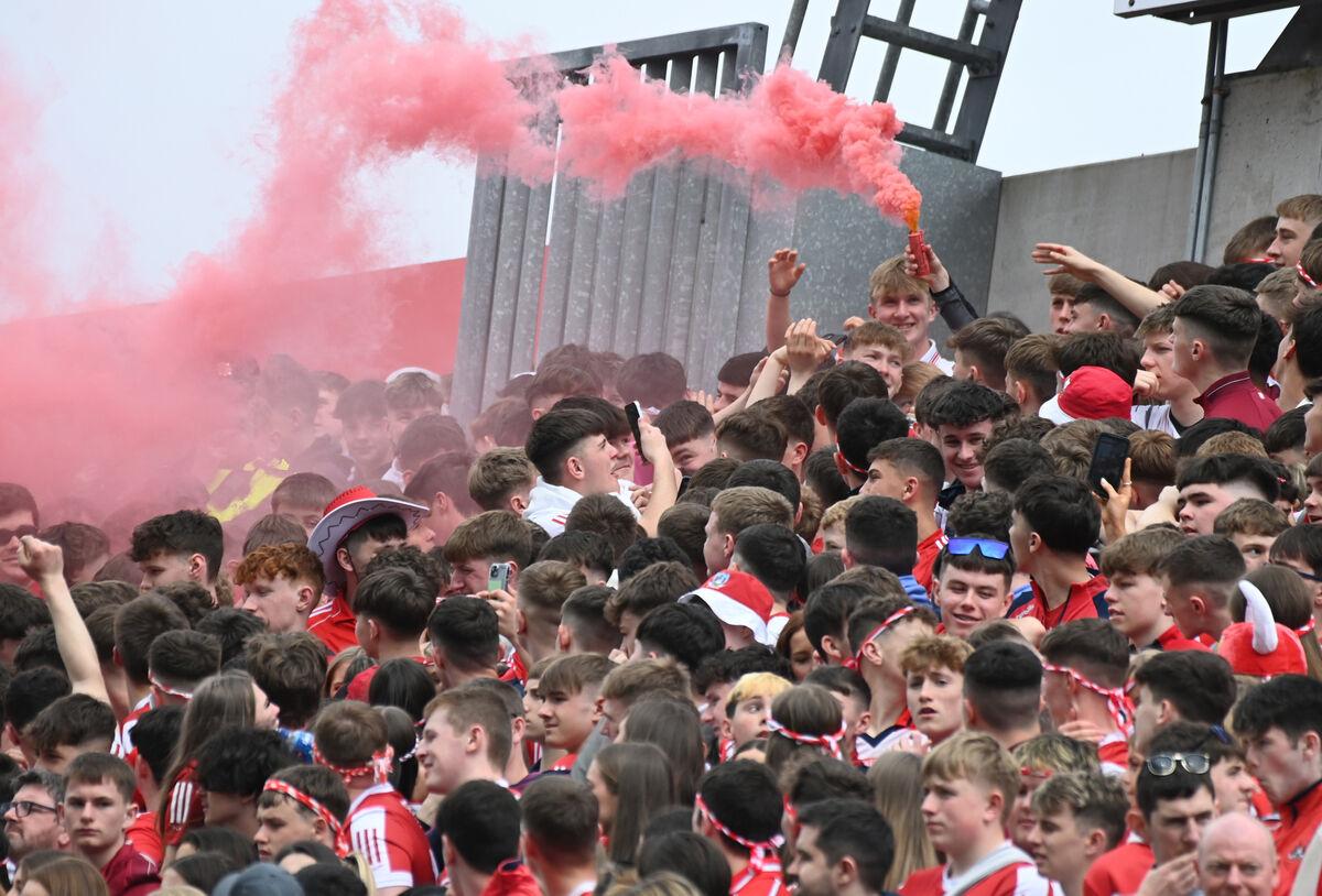 Cork supporters with flares and smoke bombs against Clare. Picture: Eddie O'Hare