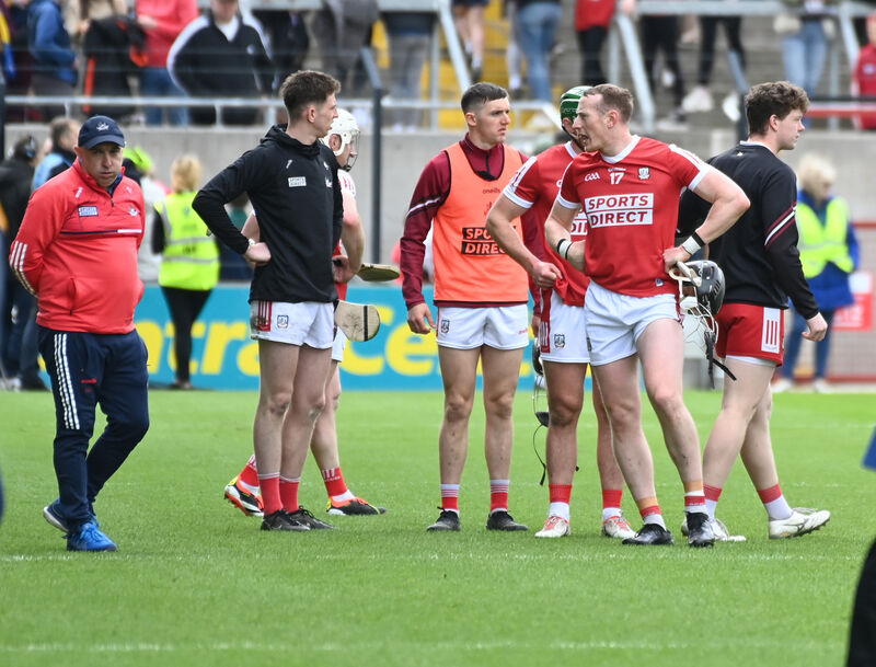 Dejected Cork players after the defeat to Clare. Picture: Eddie O'Hare Dejected Cork players after the defeat to Clare. Picture: Eddie O'Hare