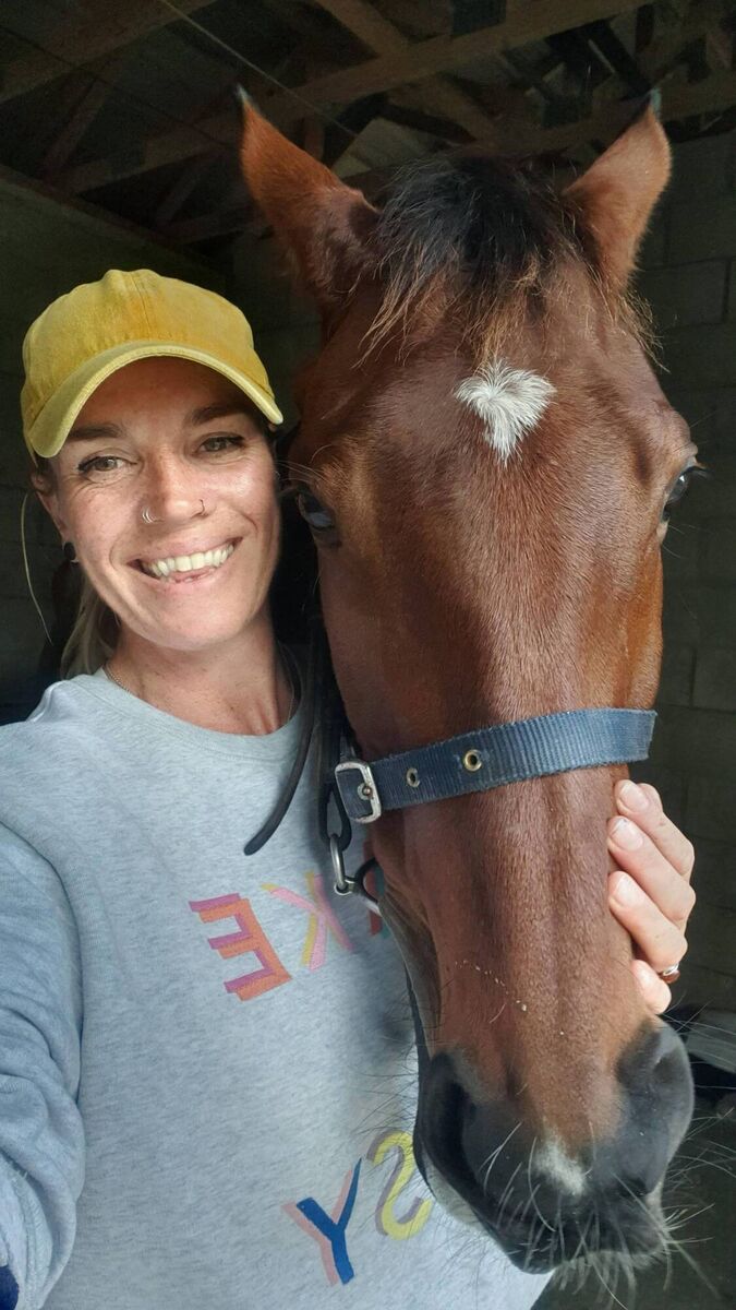 Katie Sloane also works a few days a week with horse trainer, James Motherway. Katie Sloane also works a few days a week with horse trainer, James Motherway.