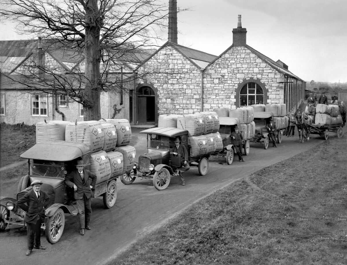 Another consignment of wool destined for New York departs St. Patricks Wollen Mills, Douglas 20/04/1929 Another consignment of wool destined for New York departs St. Patricks Wollen Mills, Douglas 20/04/1929