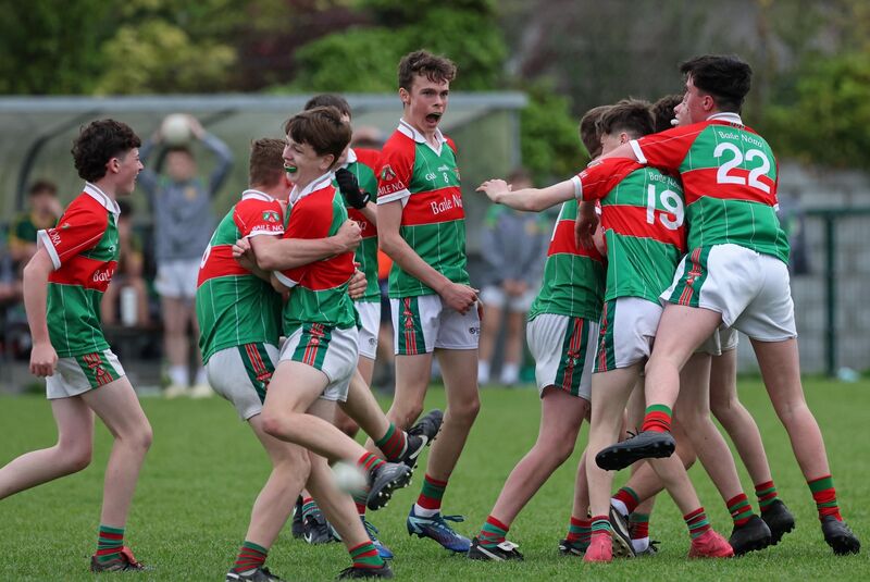  Ballinora celebrate their win in the Rebel Og, P2 Feile Football Final