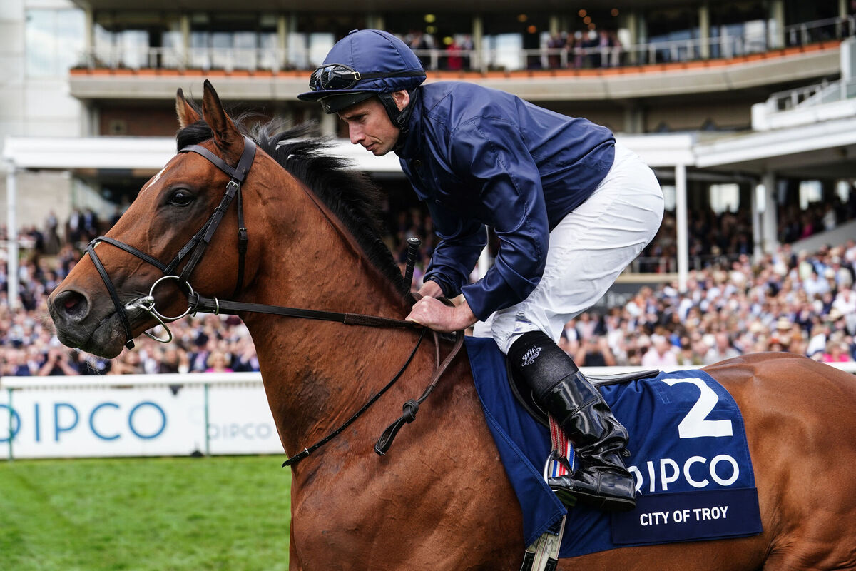 City Of Troy, who remains on course for the Betfred Derby, with his trainer Aidan O'Brien eager to draw a line through his disappointing 2000 Guineas effort. City Of Troy, who remains on course for the Betfred Derby, with his trainer Aidan O'Brien eager to draw a line through his disappointing 2000 Guineas effort.