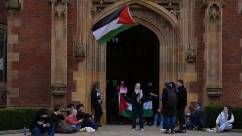 Queen’s University Belfast students stage sit in for Palestine