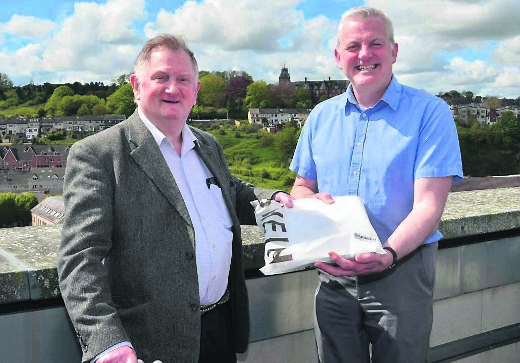 Pat Kelly, of Marian Park, presents his account of his family’s history to Echo Features Editor John Dolan. Picture: Richard Mills