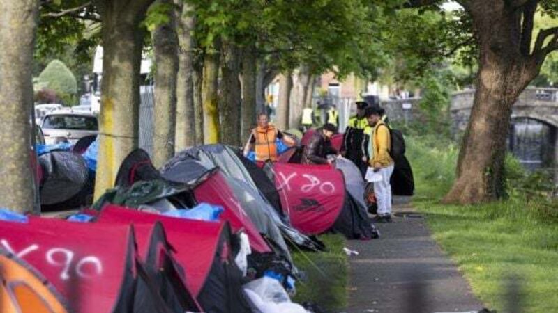 Asylum seeker tents cleared from Grand Canal Asylum seeker tents cleared from Grand Canal