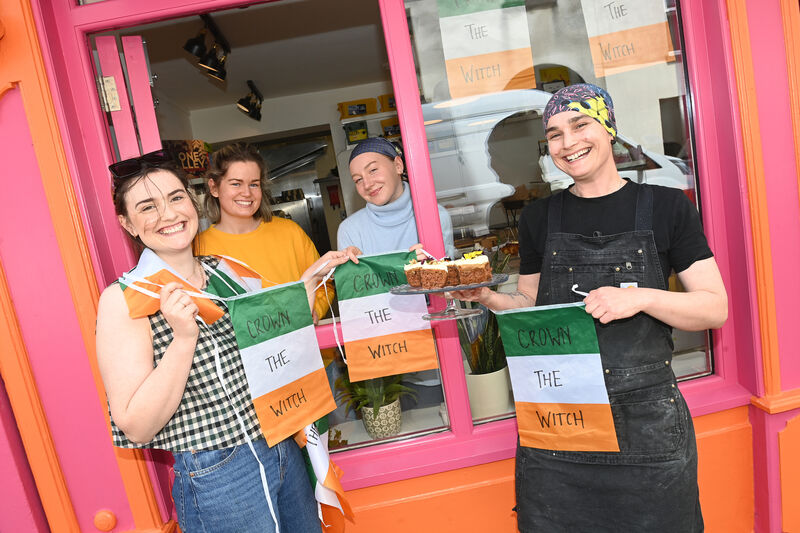  Daire Buckley, Katy Walsh, Dorina Tapaszti and Keely Buckley, at Pickled Cafe in Macroom- The town is gearing up in support of Bambi Thug who will be representing Ireland in the final of the Eurovision Song Contest on Saturday night. The town of Macroom is planning an outdoor 'watch party' in the town square from 7pm on Saturday night. Pic Larry Cummins