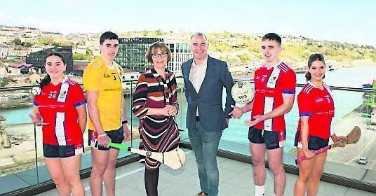 Caitlin O'Mahony, Cork Senior B Football Team and student at MTU, Ciarán Joyce, Cork Senior Hurling Team and student at MTU, Maggie Cusack, President, MTU, David Brosnan, Executive Director, CFCL, Cork, Tommy Walsh, Cork Senior Hurling Team and student at MTU, and Aoife O'Neill, All Ireland winner, Cork Camogie Team and student at MTU. Photo: Pauline Dennigan