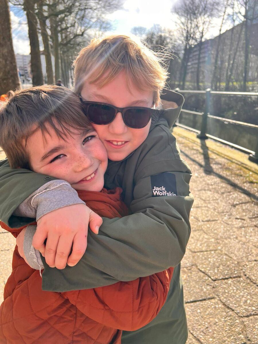 Natasha Tynan and Joris Lambrecht's two sons, Jack and George. Natasha Tynan and Joris Lambrecht's two sons, Jack and George.