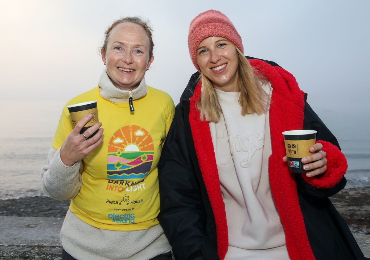 Maria Marrinan and Emile McKeown who took part in the Darkness into Light swim to raise funds for Pieta at Fountainstown. Photo: David Creedon Maria Marrinan and Emile McKeown who took part in the Darkness into Light swim to raise funds for Pieta at Fountainstown. Photo: David Creedon