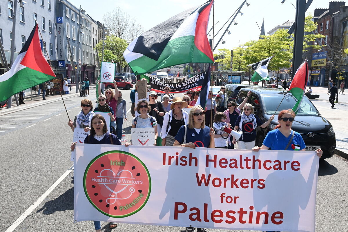 The latest weekly rally, organised by Cork Palestine Solidarity Group, calling for ceasefire and the expulsion of the Israeli ambassador, in Cork city centre. Picture: Larry Cummins The latest weekly rally, organised by Cork Palestine Solidarity Group, calling for ceasefire and the expulsion of the Israeli ambassador, in Cork city centre. Picture: Larry Cummins