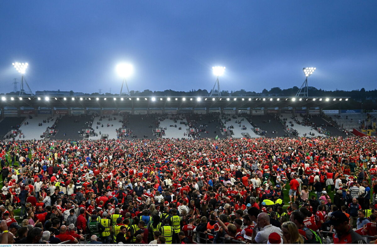 Joy for Cork supporters at SuperValu Páirc Ui Chaoimh. Picture: Stephen McCarthy/Sportsfile