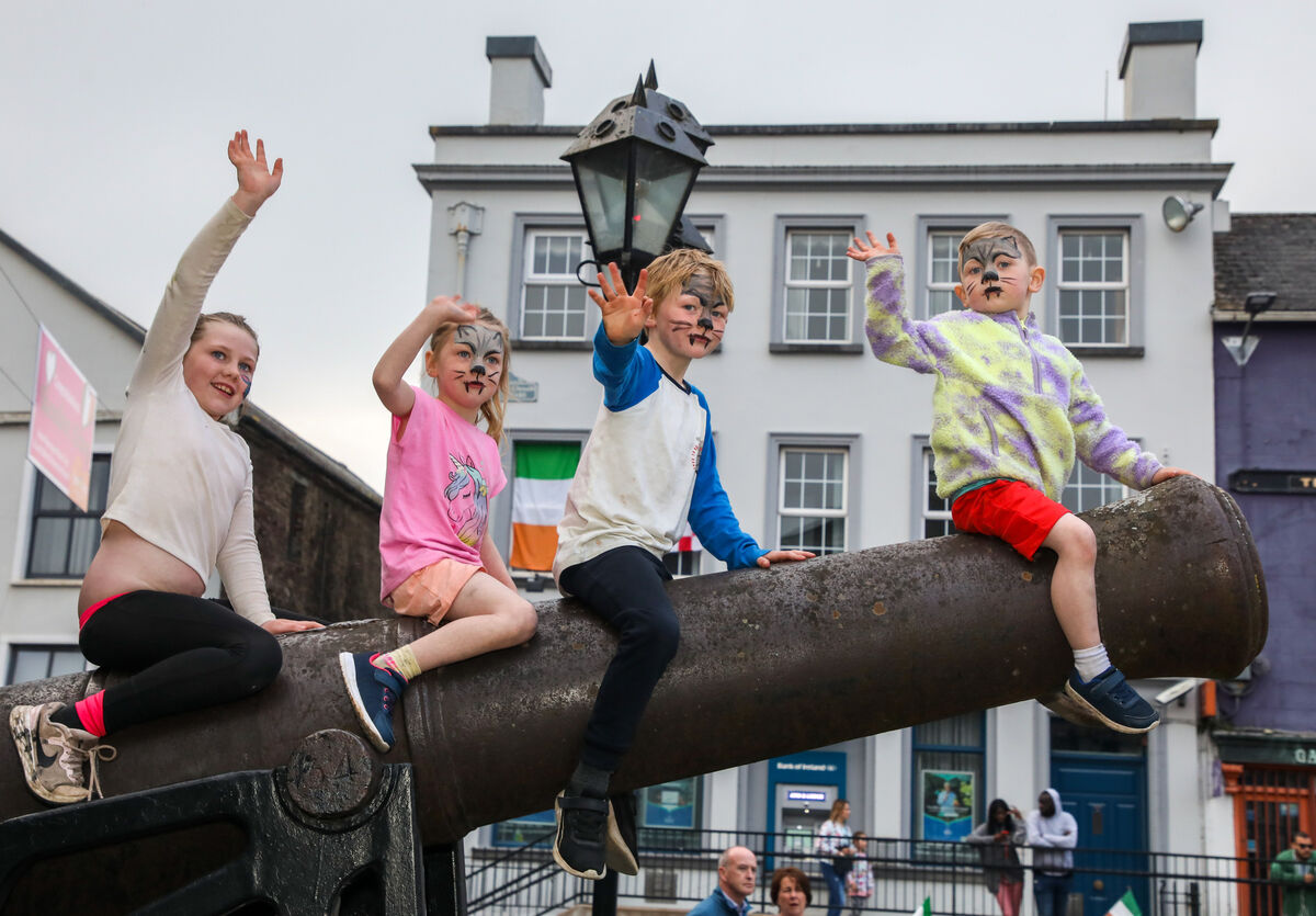 Tegan, Caoimhe, Patrick and Rían Murphy having a great view of the big screen at the Eurovision Watch Party that was held in the town square, Macroom, Co. Cork. - Picture: David Creedon