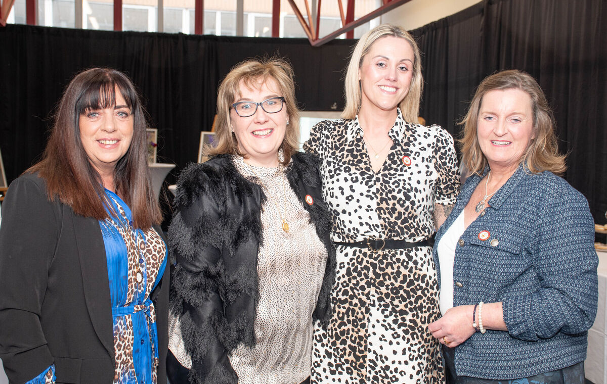 SNA teachers Suzanne Maloney, Mariead Minihane, Elaine Stuart and Emer Maloney seen at the recent Mayfield Community School's 50th anniversary celebrations in the school. Picture: Howard Crowdy