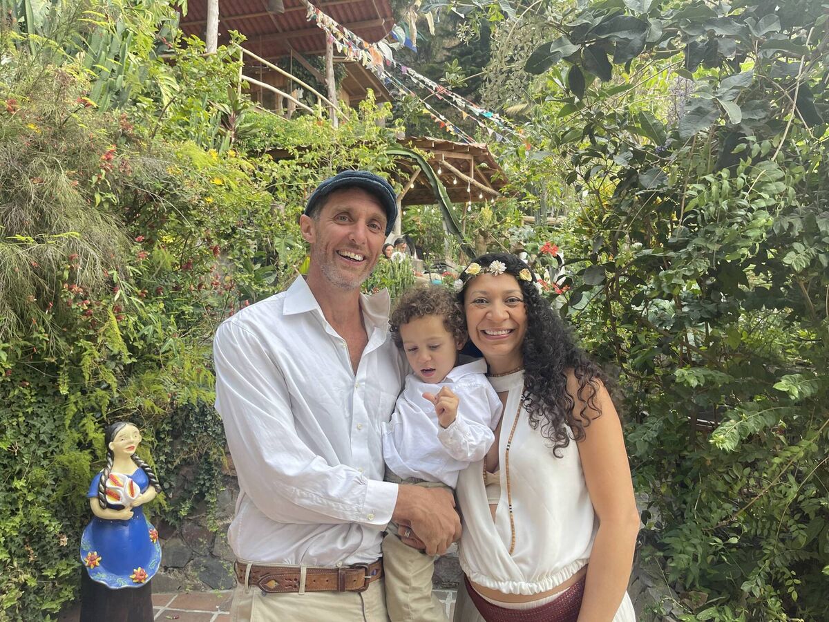 Neal Hegarty, from Tower, who now lives in Guatemala, with his wife Adriana Urueta Cortez and son Anthony Nahuel.