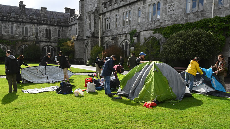 UCC students set up encampment over Israeli links