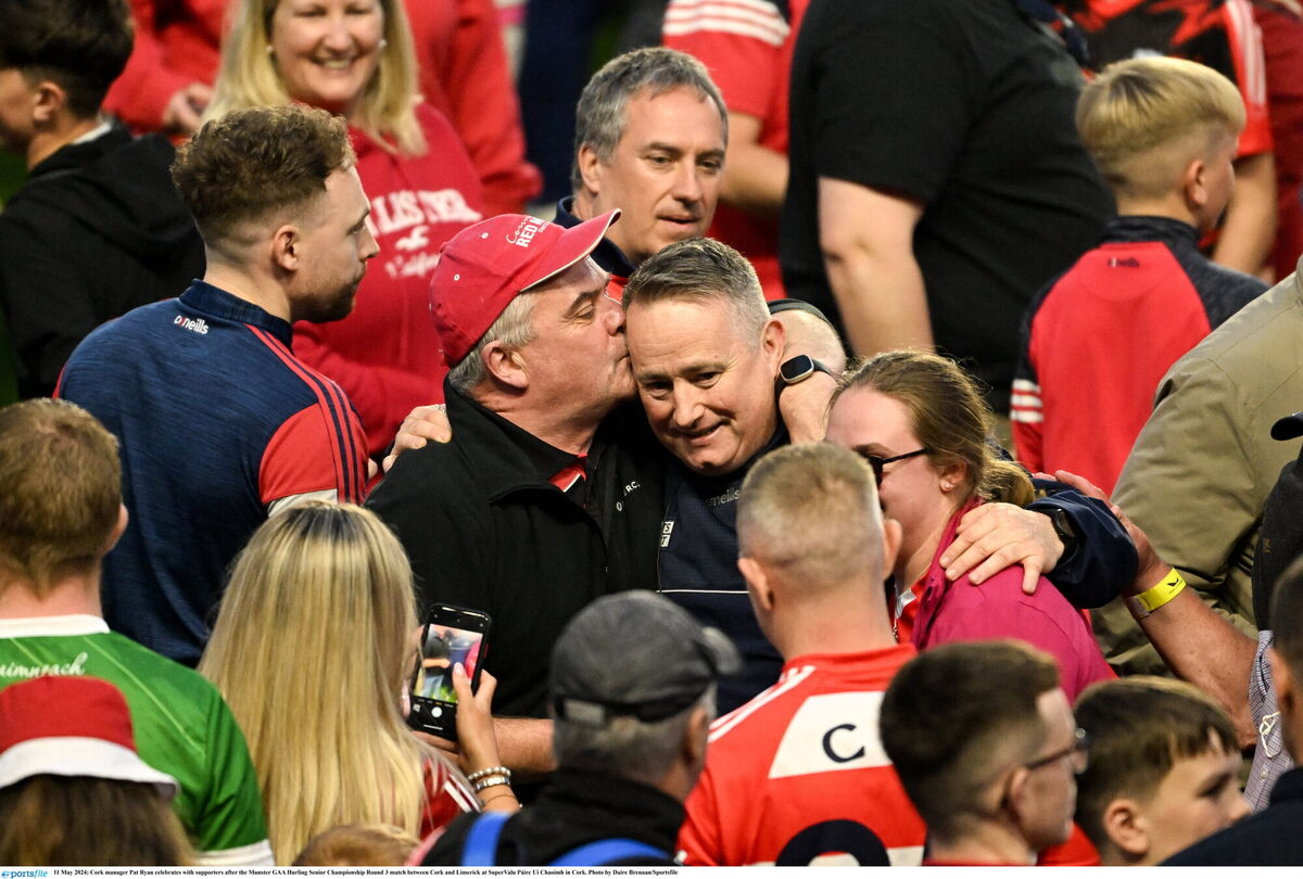 Cork manager Pat Ryan congratulated by supporters after last Saturday's win over Limerick. Picture: Daire Brennan/Sportsfile Cork manager Pat Ryan congratulated by supporters after last Saturday's win over Limerick. Picture: Daire Brennan/Sportsfile