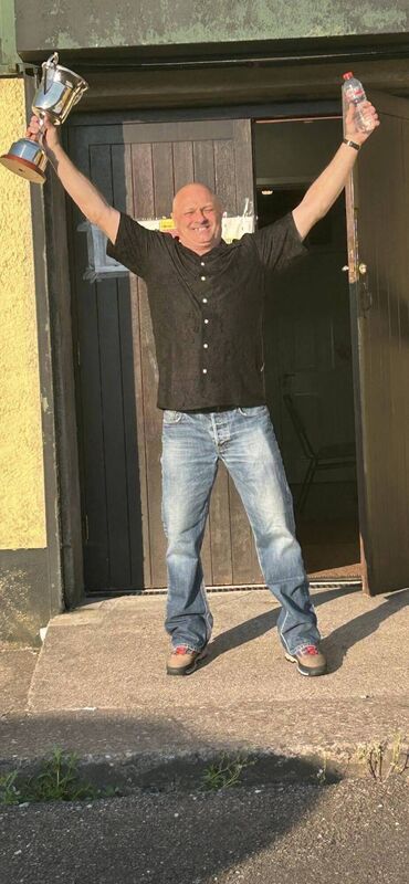 De Courcey Boxing Club's head coach, Will Rossall seen here celebrating the club being named the county's best boxing club for 2023 De Courcey Boxing Club's head coach, Will Rossall seen here celebrating the club being named the county's best boxing club for 2023
