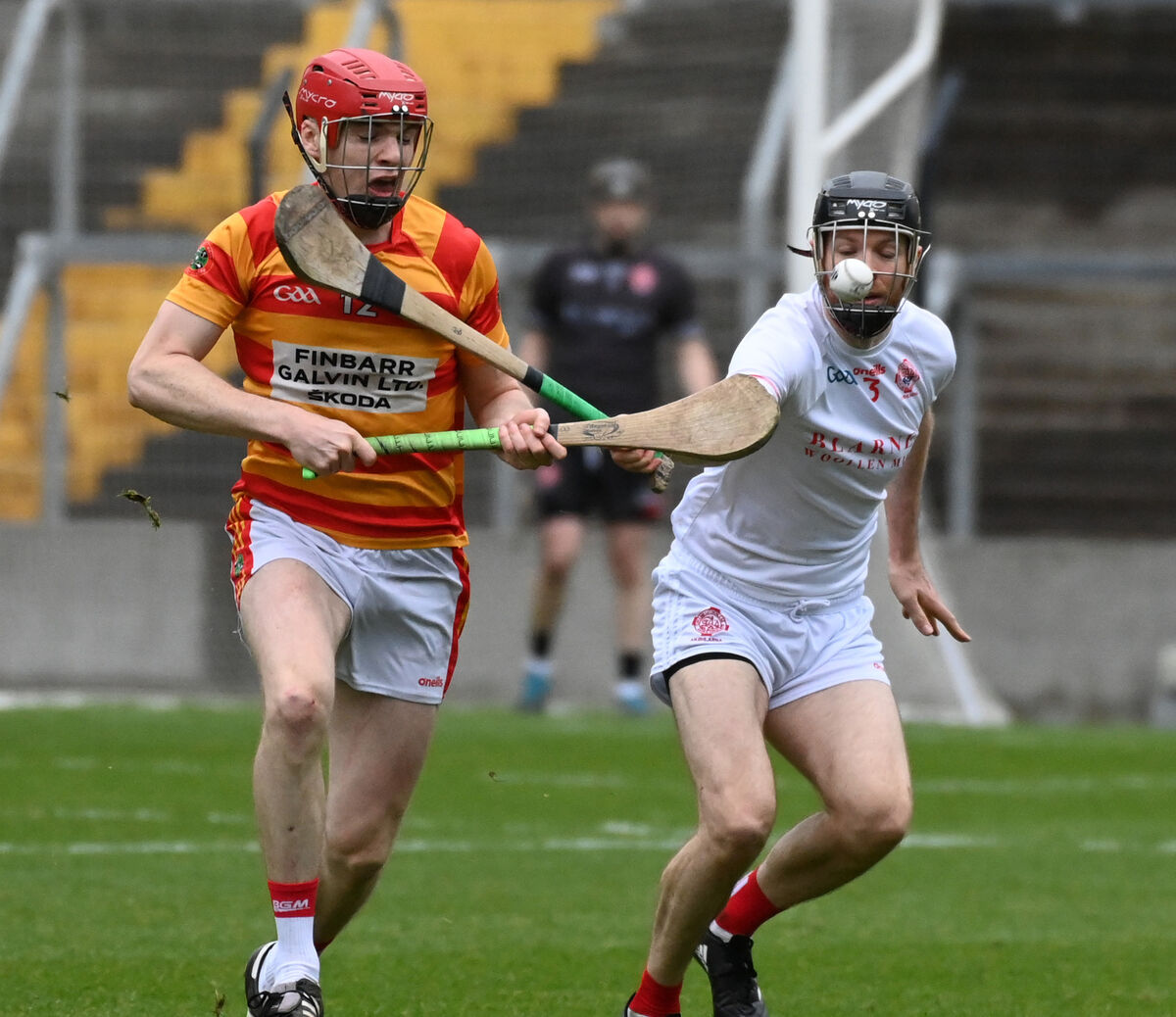 David Buckley of Newcestown in action against Paul O'Leary of Blarney in last year's Co-op SuperStores Cork SAHC final replay at Páirc Uí Chaoimh - the sides clash in Division 3 of the RedFM Hurling League this weekend. Picture: Eddie O'Hare