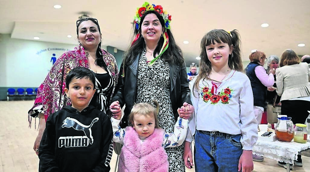 Olana, Tetiana, Violetta, Nazar, and Alisa, at the Street Feast in Mahon Community Centre last weekend.
