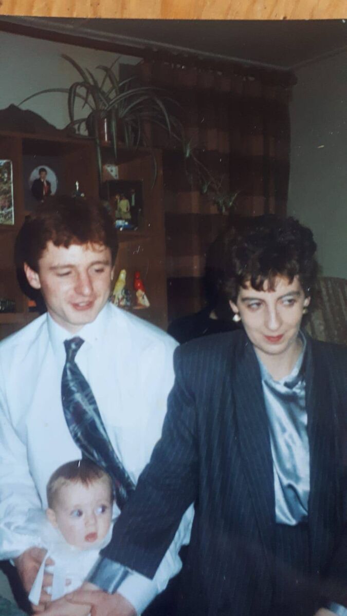 Bobby and Margaret Murray at their son Aidan's christening