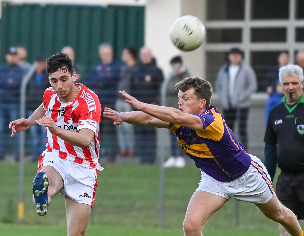  Imokilly's Shane Bennett shoots past Carbery's Brian Everard in 2022. Picture: David Keane