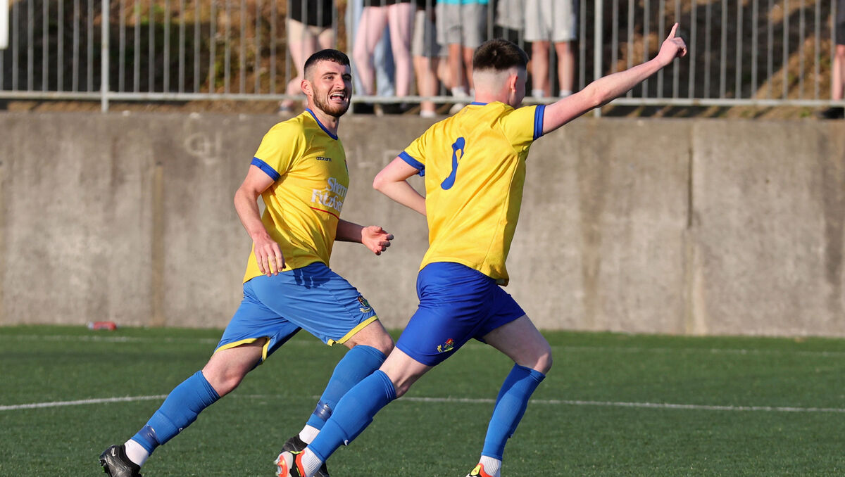 Cian O’Flaherty, Carrigaline United, celebrates his first goal against Ringmahon Rangers. Picture: Jim Coughlan
Cian O’Flaherty, Carrigaline United, celebrates his first goal against Ringmahon Rangers. Picture: Jim Coughlan