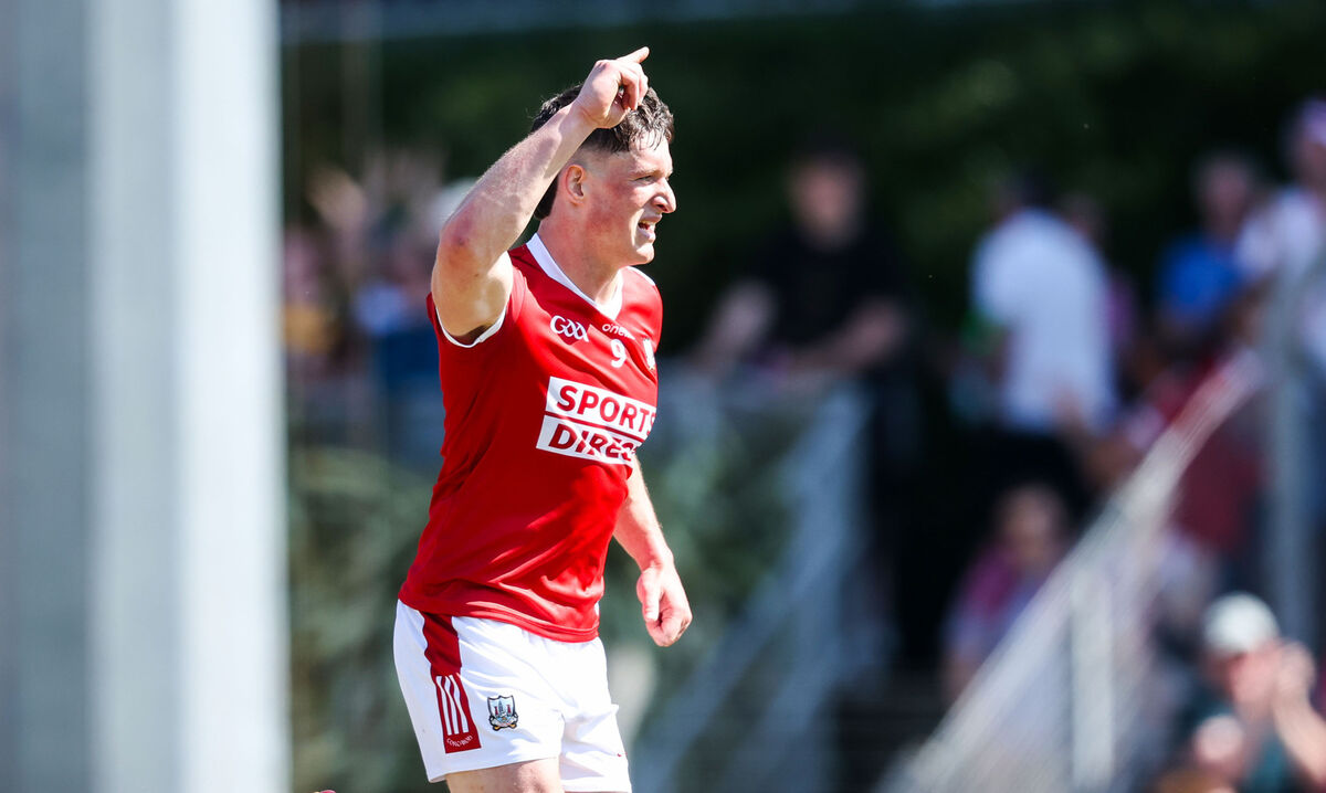 Cork's Colm O'Callaghan celebrates after scoring a point in the final moments of the game. Picture: INPHO/Nick Elliott