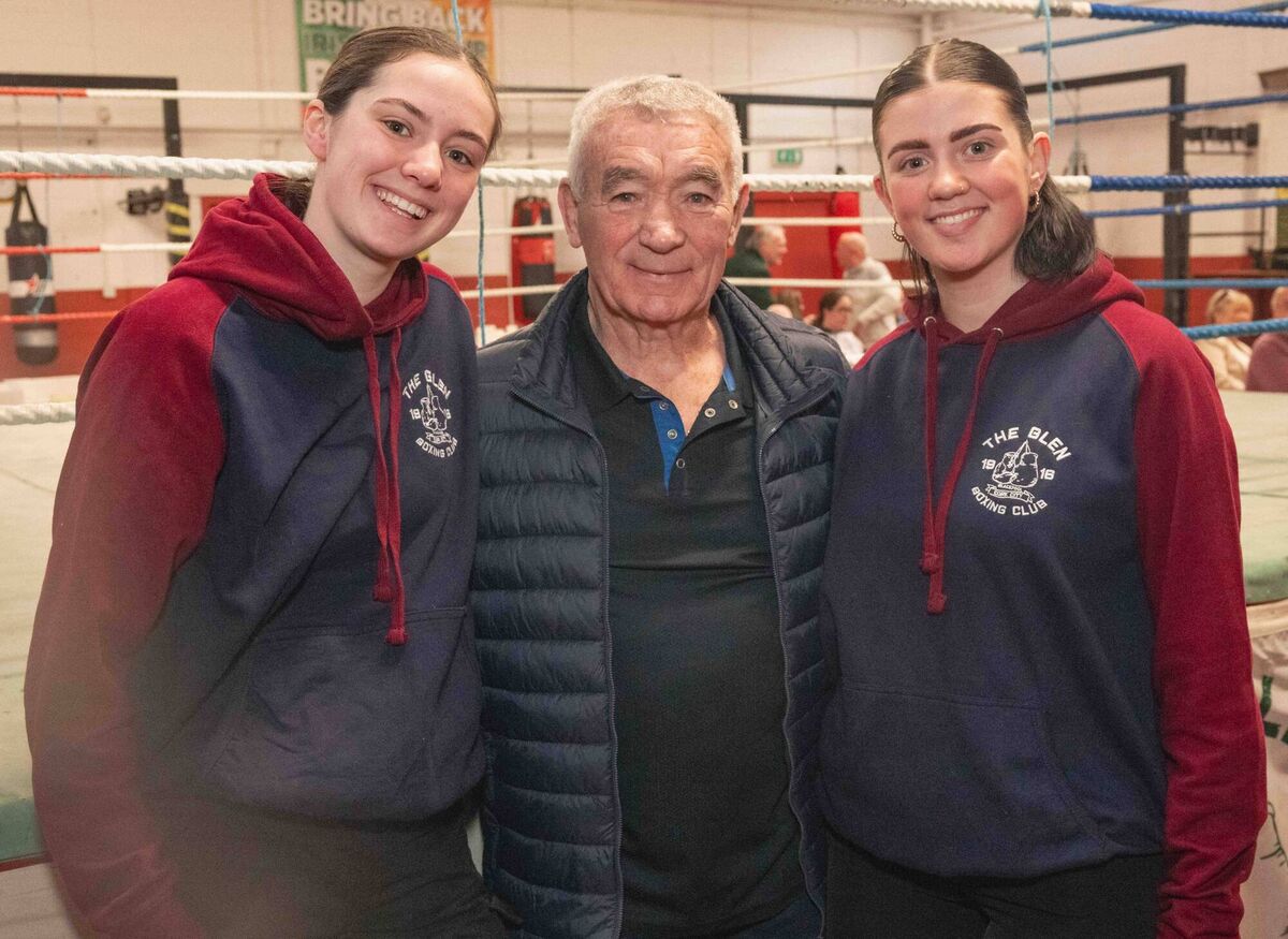 Glen BC Head Coach Tom Kelleher pictured with sisters Alice and Ola O’Callaghan at the opening of the Cork Boxing Museum at the Glen BC Clubhouse. Picture: Doug Minihane Glen BC Head Coach Tom Kelleher pictured with sisters Alice and Ola O’Callaghan at the opening of the Cork Boxing Museum at the Glen BC Clubhouse. Picture: Doug Minihane
