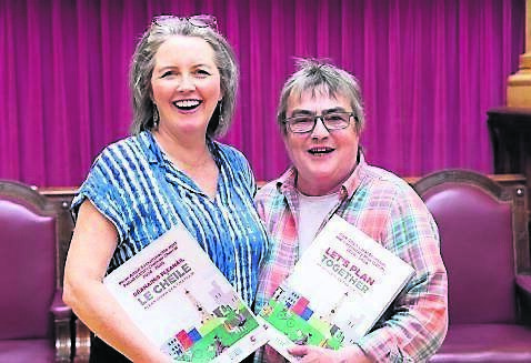 Siubhán McCarthy, Age Friendly, Cork city, and Siobhan O’Dowd, Ballyphehane CDP, at Cork City Hall for the launch of Cork City Council’s new Local Economic and Community Plan.