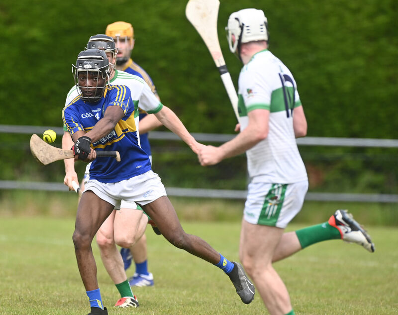  Carrigtwohill's David De Josef clears from Kanturk's Cian Clernon during the RedFM Hurling League Division 1 game last weekend. Picture: Eddie O'Hare