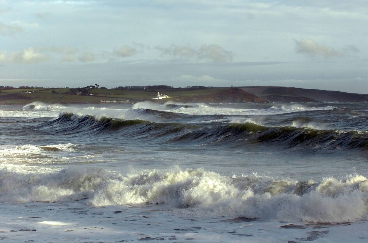 Heavy seas and breaking waves at the mouth of Cork Harbour, viewed from Myrtleville, in the direction of Roches Point. Picture; Larry Cummins Heavy seas and breaking waves at the mouth of Cork Harbour, viewed from Myrtleville, in the direction of Roches Point. Picture; Larry Cummins