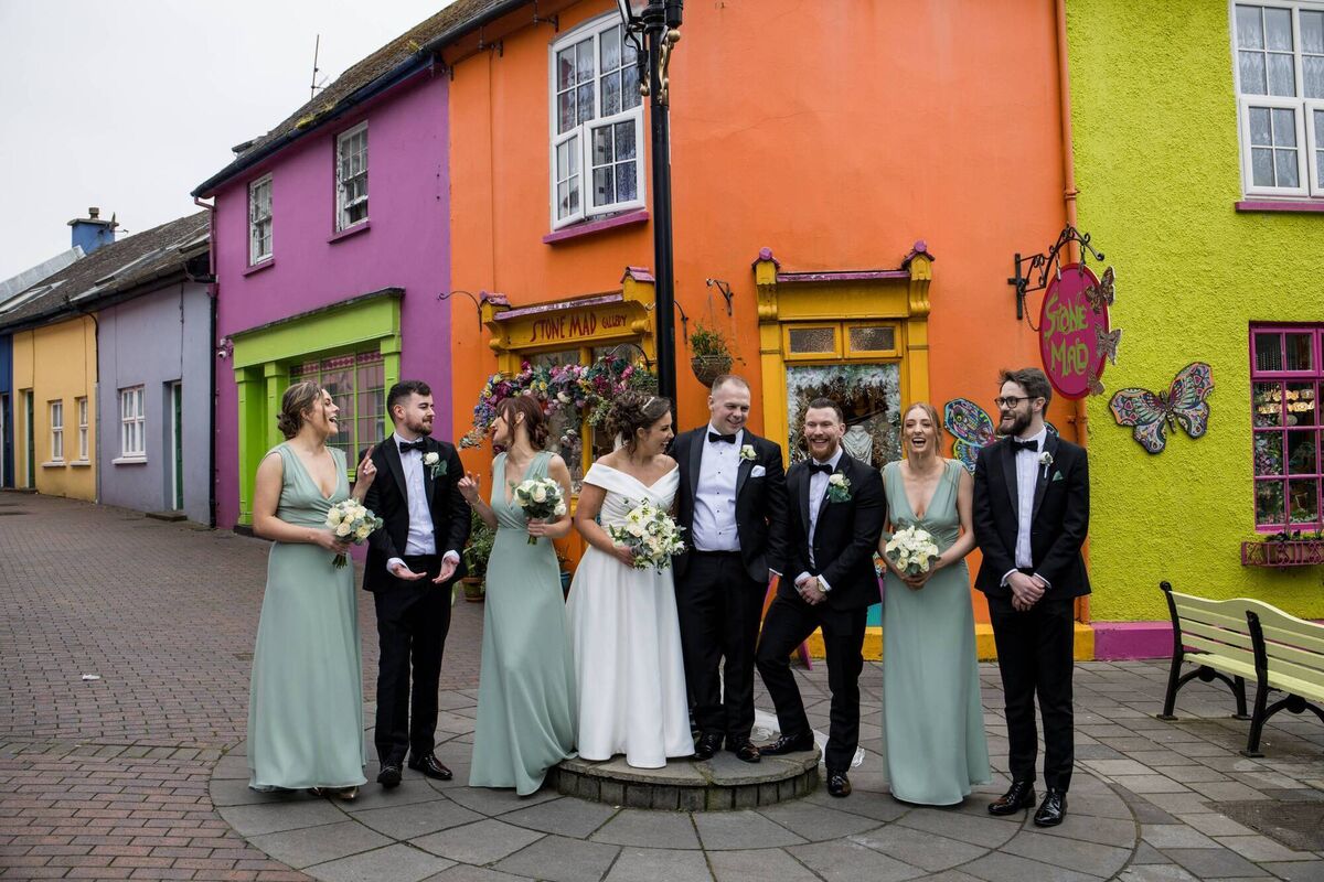 Chief Bridesmaid was Claire’s sister Emily. Bridesmaids were her cousin Maróg Murphy and best friend Sarah Byrne. Nic’s best man was best friend Oliver Bausor-Day and friends Niall Byrne and Brian Duignan.