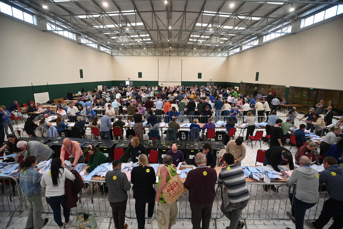 Opening of the ballot boxes at 9am on Saturday morning at Nemo Rangers GAA. Pic Larry Cummins 