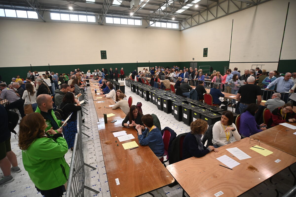 Opening of the ballot boxes at 9am on Saturday morning at Nemo Rangers GAA. Pic Larry Cummins 
