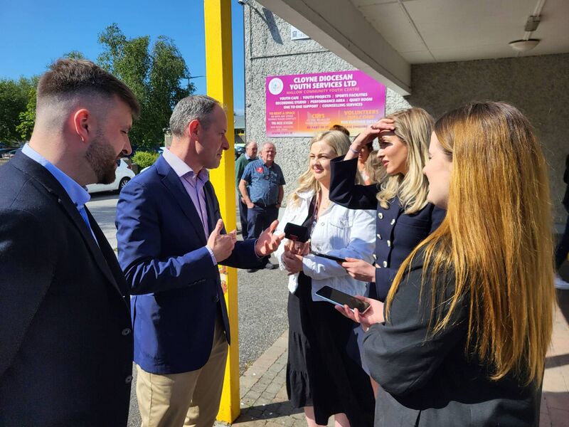 Labour's Sean Sherlock and Eoghan Kenny talking to reporters outside the count centre in Mallow. Pic: Bill Browne Labour's Sean Sherlock and Eoghan Kenny talking to reporters outside the count centre in Mallow. Pic: Bill Browne