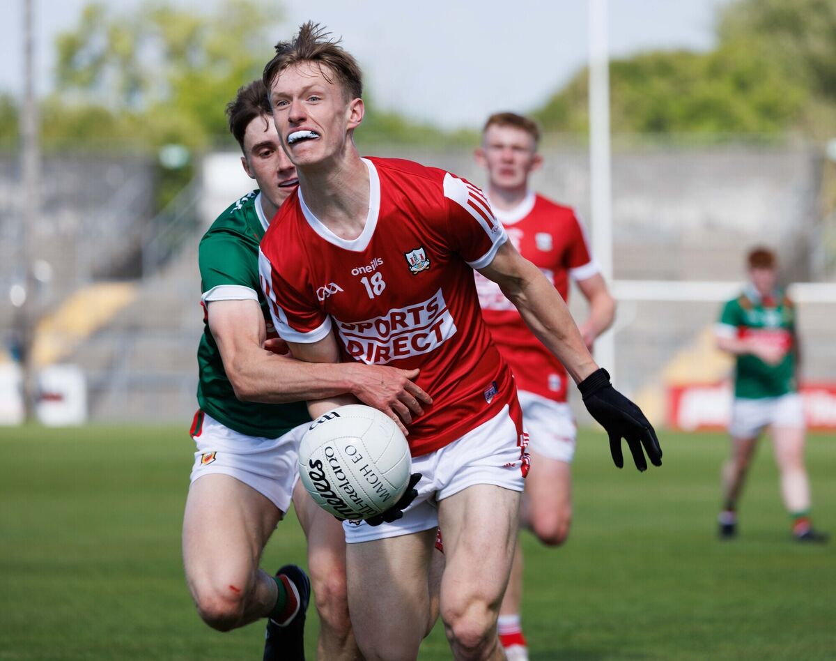 Cork’s Liam Kelleher and Mayo’s Conor Coghill in action. Picture: Eamon Ward Cork’s Liam Kelleher and Mayo’s Conor Coghill in action. Picture: Eamon Ward