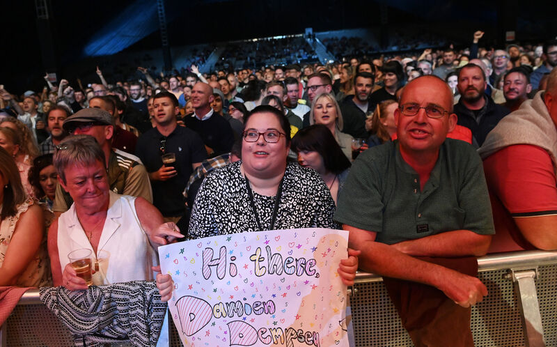 Singing along with Damien Dempsey at Live At The Marquee. Picture: Eddie O'Hare