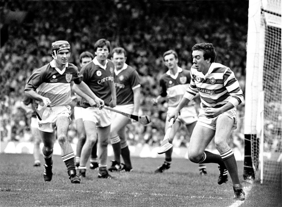 Cork goalkeeper Ger Cunningham comes away with the ball. Cork goalkeeper Ger Cunningham comes away with the ball.