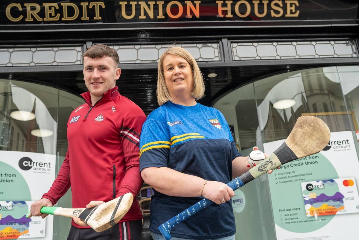 Cork hurler Niall O'Leary pictured with Martina Cotter, CEO of Synergy Credit Union. Cork hurler Niall O'Leary pictured with Martina Cotter, CEO of Synergy Credit Union.