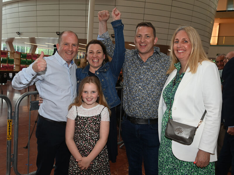 New councillor Dominic Finn, Fianna Fáil , with his wife Cheralyn , daughter Abbie and Damian and Laragh O'Brien after he was elected to the Cobh Local Electoral Area at the County Hall. Picture: Eddie O'Hare